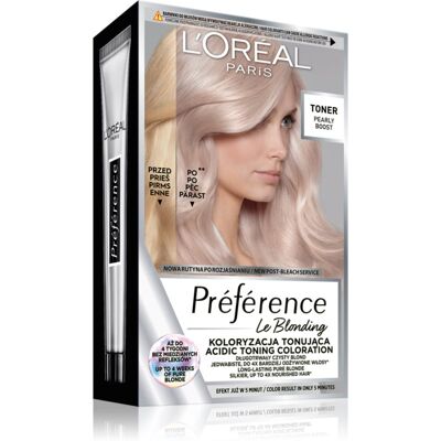 L’Oréal Paris Préférence Le Blonding Toner - Neutraliserer Røde Toner - Lysner Håret - Let at Bruge Hjemme - Kold Toning L’Oréal Paris Préférence Le Blonding Toner - Neutraliserer Røde Toner - Lysner Håret - Let at Bruge Hjemme - Kold Toning