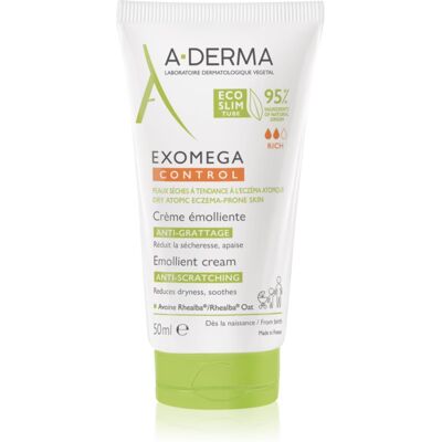 A-Derma Exomega Control Emollient Cream Kropscreme Til meget tør sensitiv og atopisk hud 50 ml A-Derma Exomega Control Emollient Cream Kropscreme Til meget tør sensitiv og atopisk hud 50 ml