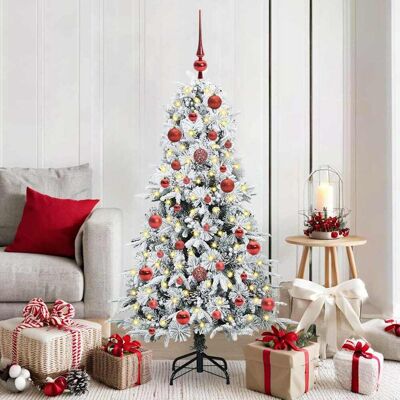 vidaXL Kunstigt Hinged Juletræ med 150 LED'er Hvid 150 cm PE og PVC Hvid 68 x 68 x 150 cm vidaXL Kunstigt Hinged Juletræ med 150 LED'er Hvid 150 cm PE og PVC Hvid 68 x 68 x 150 cm