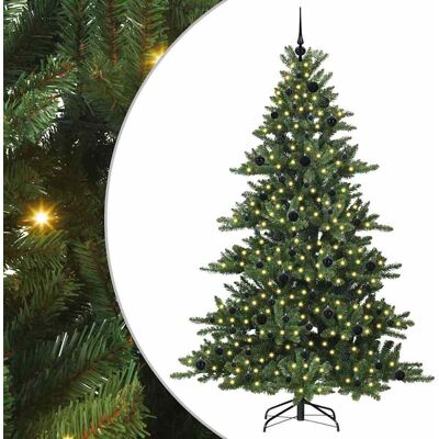vidaXL Kunstigt Hinged Juletræ med 300 LED'er Grøn 210 cm PVC og Stål Grøn 130 x 130 x 210 cm vidaXL Kunstigt Hinged Juletræ med 300 LED'er Grøn 210 cm PVC og Stål Grøn 130 x 130 x 210 cm