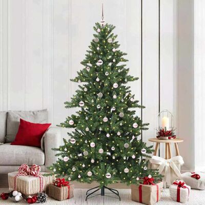 vidaXL Kunstigt Hinged Juletræ med 300 LED'er Grøn 210 cm PVC og Stål Grøn 130 x 130 x 210 cm vidaXL Kunstigt Hinged Juletræ med 300 LED'er Grøn 210 cm PVC og Stål Grøn 130 x 130 x 210 cm
