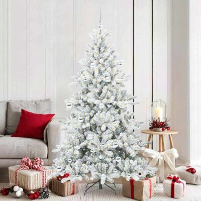 vidaXL Kunstigt Hinged Juletræ med 300 LED'er Hvid 180 cm PVC og Stål Hvid 116 x 116 x 180 cm vidaXL Kunstigt Hinged Juletræ med 300 LED'er Hvid 180 cm PVC og Stål Hvid 116 x 116 x 180 cm