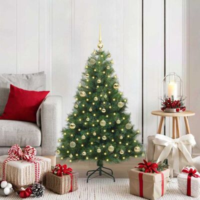 vidaXL Kunstigt juletræ med 150 LED'er Grøn 120 cm PE og PVC Grøn 74 x 74 x 120 cm vidaXL Kunstigt juletræ med 150 LED'er Grøn 120 cm PE og PVC Grøn 74 x 74 x 120 cm
