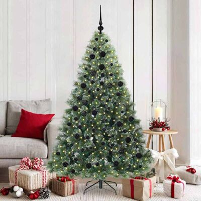 vidaXL Kunstigt juletræ med 300 LED'er Grøn 180 cm PE og PVC Grøn 109 x 109 x 180 cm vidaXL Kunstigt juletræ med 300 LED'er Grøn 180 cm PE og PVC Grøn 109 x 109 x 180 cm