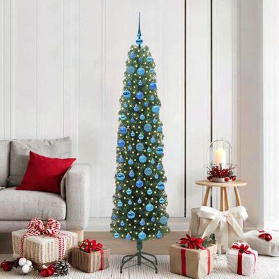 vidaXL Kunstigt juletræ med stativ Grøn 180 cm PVC og Stål og Plastik Grøn 48 x 48 x 180 cm vidaXL Kunstigt juletræ med stativ Grøn 180 cm PVC og Stål og Plastik Grøn 48 x 48 x 180 cm