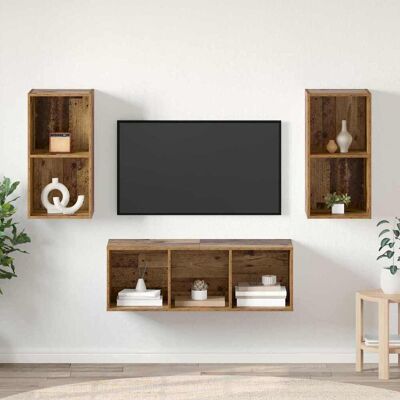 vidaXL TV-møbelsæt 3 stk. Gammelt træ Konstrueret træ Brun 37 x 37 x 107 cm vidaXL TV-møbelsæt 3 stk. Gammelt træ Konstrueret træ Brun 37 x 37 x 107 cm