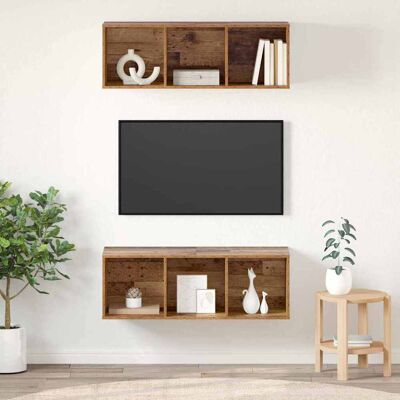 vidaXL TV-møbelsæt 2 stk. Gammelt træ Konstrueret træ Brun 37 x 37 x 107 cm vidaXL TV-møbelsæt 2 stk. Gammelt træ Konstrueret træ Brun 37 x 37 x 107 cm