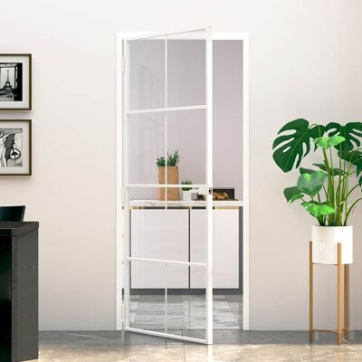 vidaXL dør 83x201,5 cm hærdet glas og aluminium hvid Hvid 83 x 201.5 cm vidaXL dør 83x201,5 cm hærdet glas og aluminium hvid Hvid 83 x 201.5 cm