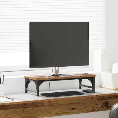 vidaXL Monitor Stativ Gammelt træ 55 x 23 x 14 cm Konstrueret træ Brun 55 x 23 x 14 cm vidaXL Monitor Stativ Gammelt træ 55 x 23 x 14 cm Konstrueret træ Brun 55 x 23 x 14 cm