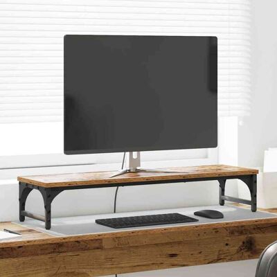 vidaXL Monitor Stativ Gammelt træ 85 x 23 x 15,5 cm Konstrueret træ Brun 85 x 23 x 15.5 cm vidaXL Monitor Stativ Gammelt træ 85 x 23 x 15,5 cm Konstrueret træ Brun 85 x 23 x 15.5 cm