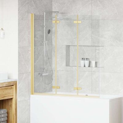 vidaXL Foldbar Bruseafskærmning Guld 130 x 138 cm Guld 130 x 138 cm vidaXL Foldbar Bruseafskærmning Guld 130 x 138 cm Guld 130 x 138 cm