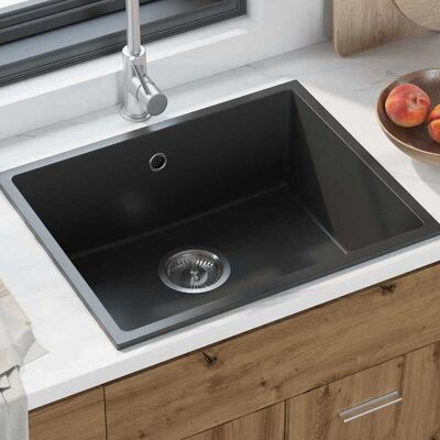 vidaXL Køkkenvask Sort 54 x 44 x 20 cm Granit Sort 54 x 44 x 20 cm vidaXL Køkkenvask Sort 54 x 44 x 20 cm Granit Sort 54 x 44 x 20 cm