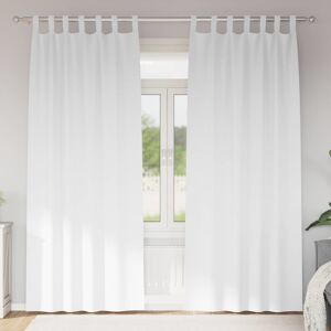 vidaXL Gardiner med Gardiner 2 stk Ren Hvid Polyester - Gardin vidaXL Gardiner med Gardiner 2 stk Ren Hvid Polyester - Gardin