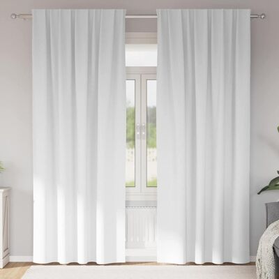 vidaXL Mørklægningsgardiner med ringe 2 stk. Ren Hvid 245 x 140 cm Hvid 245 x 140 cm vidaXL Mørklægningsgardiner med ringe 2 stk. Ren Hvid 245 x 140 cm Hvid 245 x 140 cm