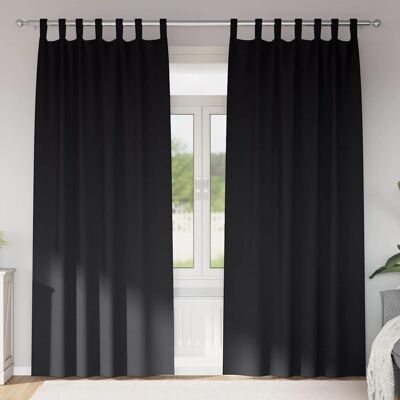 vidaXL Mørklægningsgardiner med ringe 2 stk. Sort 245 x 140 cm Sort 245 x 140 cm vidaXL Mørklægningsgardiner med ringe 2 stk. Sort 245 x 140 cm Sort 245 x 140 cm