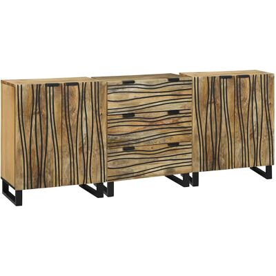 vidaXL Badeværelsesmøbel sæt med skuffe 3 pcs Brun Konstrueret træ Brun 180 x 33 x 75 cm vidaXL Badeværelsesmøbel sæt med skuffe 3 pcs Brun Konstrueret træ Brun 180 x 33 x 75 cm