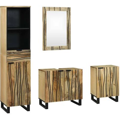 vidaXL Badeværelsesmøbel sæt med skuffe 4 pcs Brun Konstrueret træ Brun 38 x 33 x 160 cm vidaXL Badeværelsesmøbel sæt med skuffe 4 pcs Brun Konstrueret træ Brun 38 x 33 x 160 cm
