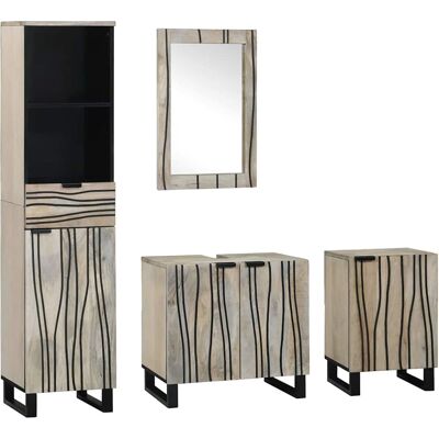 vidaXL Badeværelsesmøbel sæt 4 pcs Valnøddebrun Konstrueret træ Brun 38 x 33 x 160 cm vidaXL Badeværelsesmøbel sæt 4 pcs Valnøddebrun Konstrueret træ Brun 38 x 33 x 160 cm