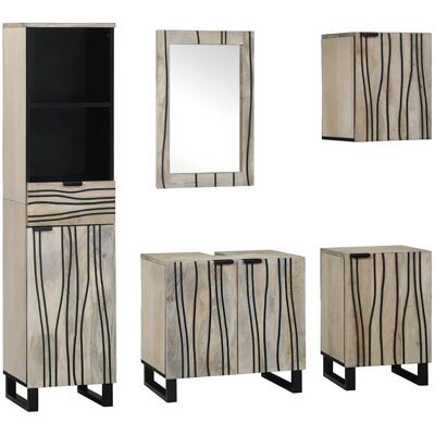 vidaXL Badeværelsesmøbel sæt 5 pcs Valnøddebrun Konstrueret træ Brun 38 x 33 x 160 cm vidaXL Badeværelsesmøbel sæt 5 pcs Valnøddebrun Konstrueret træ Brun 38 x 33 x 160 cm