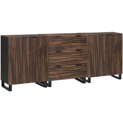 vidaXL Badeværelsesmøbel sæt med skuffe 3 pcs Brun Konstrueret træ Brun 180 x 33 x 75 cm vidaXL Badeværelsesmøbel sæt med skuffe 3 pcs Brun Konstrueret træ Brun 180 x 33 x 75 cm