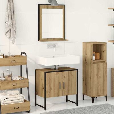 vidaXL Badeværelsesmøbel sæt Vægmonteret 2 pcs Brun Konstrueret træ Brun 60 x 33 x 60 cm vidaXL Badeværelsesmøbel sæt Vægmonteret 2 pcs Brun Konstrueret træ Brun 60 x 33 x 60 cm