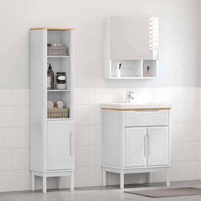 vidaXL Badeværelsesmøbel sæt med dør FLORO 2 pcs Hvid Massivt fyrretræ Hvid 35 x 30 x 160 cm vidaXL Badeværelsesmøbel sæt med dør FLORO 2 pcs Hvid Massivt fyrretræ Hvid 35 x 30 x 160 cm
