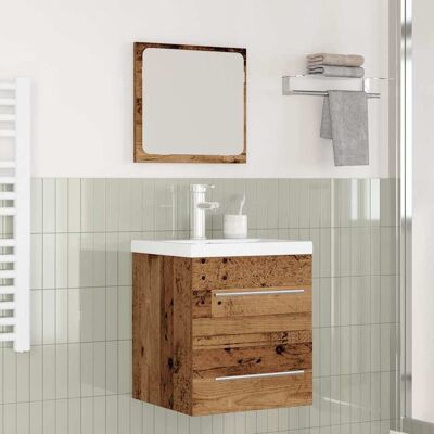 vidaXL Badeværelsesmøbel sæt 2 pcs Gammelt træ Konstrueret træ Brun 41 x 38,5 x 48 cm vidaXL Badeværelsesmøbel sæt 2 pcs Gammelt træ Konstrueret træ Brun 41 x 38,5 x 48 cm