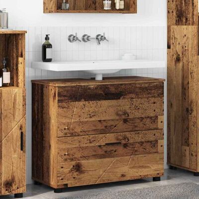 vidaXL Badeværelsesskab med skuffe Gammelt træ 76,5 x 35 x 64 cm Brun 76,5 x 35 x 64 cm vidaXL Badeværelsesskab med skuffe Gammelt træ 76,5 x 35 x 64 cm Brun 76,5 x 35 x 64 cm