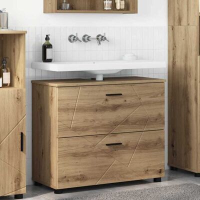 vidaXL Badeværelsesskab med skuffe Artisan Egetræ 76,5 x 35 x 64 cm Brun 76,5 x 35 x 64 cm vidaXL Badeværelsesskab med skuffe Artisan Egetræ 76,5 x 35 x 64 cm Brun 76,5 x 35 x 64 cm