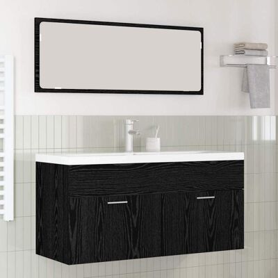 vidaXL Badeværelsesskab Sort eg 100 x 38,5 x 46 cm Konstrueret træ Sort 100 x 38,5 x 46 cm vidaXL Badeværelsesskab Sort eg 100 x 38,5 x 46 cm Konstrueret træ Sort 100 x 38,5 x 46 cm