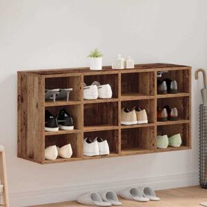 vidaXL Sko skab med hylde Gammelt træ 103 x 30 x 51 cm Konstrueret træ Brun 103 x 30 x 51 cm vidaXL Sko skab med hylde Gammelt træ 103 x 30 x 51 cm Konstrueret træ Brun 103 x 30 x 51 cm