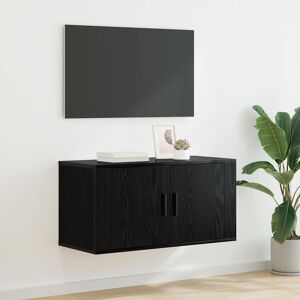 vidaXL Vægmonteret TV-reol - Sort eg-udseende - 80 x 34,5 x 40 cm - Vægmonteret TV-reol vidaXL Vægmonteret TV-reol - Sort eg-udseende - 80 x 34,5 x 40 cm - Vægmonteret TV-reol