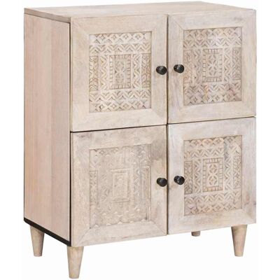 vidaXL Sideboard Bleg Hvid 60 x 33 x 75 cm Massivt mangotræ Hvid 60 x 33 x 75 cm vidaXL Sideboard Bleg Hvid 60 x 33 x 75 cm Massivt mangotræ Hvid 60 x 33 x 75 cm