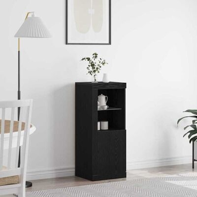 Vidaxl - Moderne sideboard med LED-lys - Sort Eg Vidaxl - Moderne sideboard med LED-lys - Sort Eg