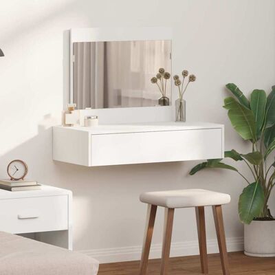 vidaXL Hvid MDF 83 x 40 x 70 cm Spejl Makeup-bord - Spejl vidaXL Hvid MDF 83 x 40 x 70 cm Spejl Makeup-bord - Spejl