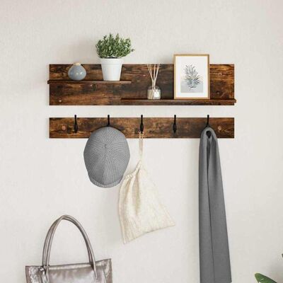 vidaXL Vægmonteret Jakkeholder Vægmonteret Røget eg 90 x 15 x 36 cm Brun 90 x 15 x 36 cm vidaXL Vægmonteret Jakkeholder Vægmonteret Røget eg 90 x 15 x 36 cm Brun 90 x 15 x 36 cm
