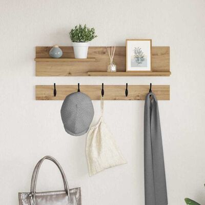 vidaXL Vægmonteret Jakkeholder Vægmonteret Artisan Egetræ Brun 90 x 15 x 36 cm vidaXL Vægmonteret Jakkeholder Vægmonteret Artisan Egetræ Brun 90 x 15 x 36 cm
