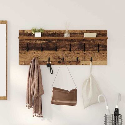 vidaXL Vægmonteret Jakkeholder med hylde Gammelt træ 100 x 40 x 12 cm Brun 100 x 40 x 12 cm vidaXL Vægmonteret Jakkeholder med hylde Gammelt træ 100 x 40 x 12 cm Brun 100 x 40 x 12 cm