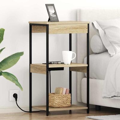 vidaXL Natskab med hylde Sonoma eg 41 x 31 x 76 cm Konstrueret træ Brun 41 x 31 x 76 cm vidaXL Natskab med hylde Sonoma eg 41 x 31 x 76 cm Konstrueret træ Brun 41 x 31 x 76 cm