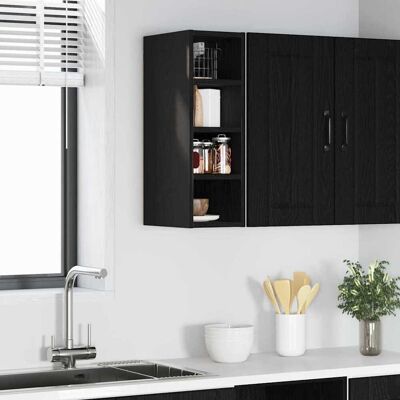 vidaXL Hængeskab med hylde Sort eg 20 x 29,5 x 60 cm Konstrueret træ Sort 20 x 29,5 x 60 cm vidaXL Hængeskab med hylde Sort eg 20 x 29,5 x 60 cm Konstrueret træ Sort 20 x 29,5 x 60 cm