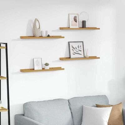 vidaXL Væghylde Vægmonteret 4 pcs Beige 60 x 9 x 3 cm Konstrueret træ Beige 60 x 9 x 3 cm vidaXL Væghylde Vægmonteret 4 pcs Beige 60 x 9 x 3 cm Konstrueret træ Beige 60 x 9 x 3 cm