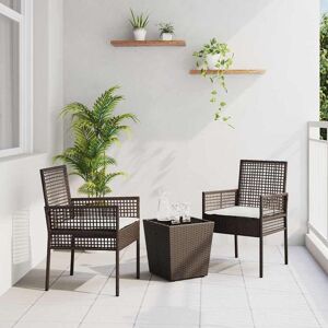 vidaXL Have Bistro Sæt 3 pcs Brun polyrattan Brun 41,5 x 41,5 x 44 cm vidaXL Have Bistro Sæt 3 pcs Brun polyrattan Brun 41,5 x 41,5 x 44 cm