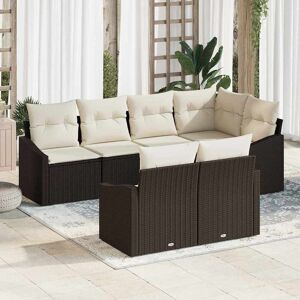 vidaXL Sofa Sæt med pude 7 pcs Brun polyrattan Brun 233,5 x 123,5 x 85 cm vidaXL Sofa Sæt med pude 7 pcs Brun polyrattan Brun 233,5 x 123,5 x 85 cm