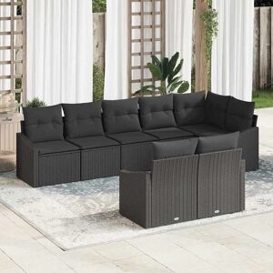 vidaXL Sofa Sæt med pude 8 pcs Sort polyrattan Sort 288,5 x 123,5 x 85 cm vidaXL Sofa Sæt med pude 8 pcs Sort polyrattan Sort 288,5 x 123,5 x 85 cm