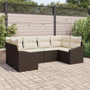 vidaXL Sofa Sæt med pude 6 pcs Brun polyrattan Brun 234 x 123,5 x 85 cm vidaXL Sofa Sæt med pude 6 pcs Brun polyrattan Brun 234 x 123,5 x 85 cm