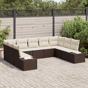 vidaXL Havesofa Sæt med pude 9 pcs Brun polyrattan Brun 289 x 209 x 69 cm vidaXL Havesofa Sæt med pude 9 pcs Brun polyrattan Brun 289 x 209 x 69 cm