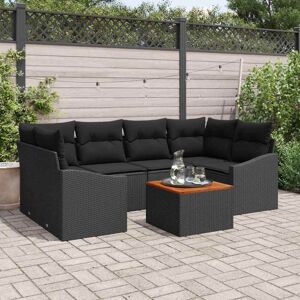 vidaXL Havesofa Sæt med pude 7 pcs Sort polyrattan Sort 55 x 55 x 37 cm vidaXL Havesofa Sæt med pude 7 pcs Sort polyrattan Sort 55 x 55 x 37 cm