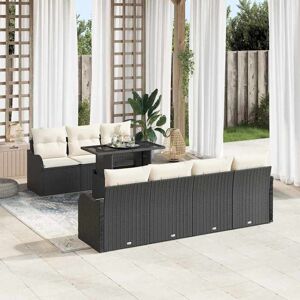 vidaXL Havesofa Sæt med pude 8 pcs Sort Poly rattan Sort 100 x 55 x 73 cm vidaXL Havesofa Sæt med pude 8 pcs Sort Poly rattan Sort 100 x 55 x 73 cm