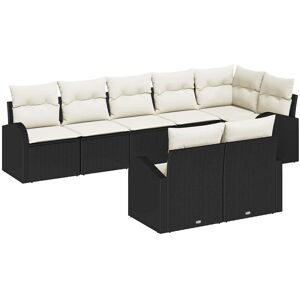 vidaXL Havesofa Sæt med pude 8 pcs Sort og hvid Poly rattan Sort 124 x 61,5 x 69 cm vidaXL Havesofa Sæt med pude 8 pcs Sort og hvid Poly rattan Sort 124 x 61,5 x 69 cm