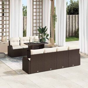 vidaXL Havesofa Sæt med pude med opbevaring 8 pcs Brun Poly Rattan Brun 234 x 179 x 85 cm vidaXL Havesofa Sæt med pude med opbevaring 8 pcs Brun Poly Rattan Brun 234 x 179 x 85 cm